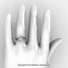 Modern French 14K White Gold 1.0 Ct White Sapphire Pink Sapphire Engagement Ring Wedding Ring R376-14KWGPSWS-5