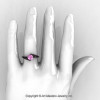 Modern French 14K Black Gold 1.0 Ct Light Pink Sapphire Engagement Ring Wedding Ring R376-14KBGLPS-5