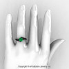Modern French 14K Black Gold 1.0 Ct Emerald Pink Sapphire Engagement Ring Wedding Ring R376-14KBGPSEM-5