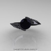 Exclusive French 14K Black Gold 1.0 Ct Black and White Diamond Engagement Ring Wedding Ring R376-14KBGDBD-4