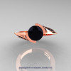 Modern French 14K Rose Gold 1.0 Ct Black Diamond Engagement Ring Wedding Ring R376-14KRGBD-4