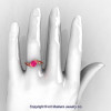 Modern French 14K Rose Gold 1.0 Ct Pink Sapphire Engagement Ring Wedding Ring R376-14KRGPS-5