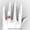 Modern French 14K Yellow Gold 1.0 Ct Pink Sapphire Engagement Ring Wedding Ring R376-14KYGPS-5