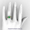 Modern French 14K Yellow Gold 1.0 Ct Emerald Engagement Ring Wedding Ring R376-14KYGEM-5