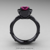 Art Masters Venetian 14K Black Gold 1.0 Ct Pink Sapphire Engagement Ring R475-14KBGPS-2