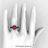Art Masters Venetian 14K Black Gold 1.0 Ct Pink Sapphire Engagement Ring R475-14KBGPS-4