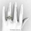 Art Masters Venetian 14K Black Yellow Gold 1.0 Ct White Sapphire Engagement Ring R475-14KBYGWS-4