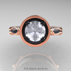 Art Masters Venetian 14K Black Rose Gold 1.0 Ct White Sapphire Engagement Ring R475-14KBRGWS-3