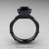 Art Masters Venetian 14K Black Gold 1.0 Ct Black Diamond Engagement Ring R475-14KBGBD-2
