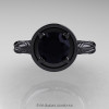 Art Masters Venetian 14K Black Gold 1.0 Ct Black Diamond Engagement Ring R475-14KBGBD-3