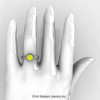 Art Masters Venetian 14K White Gold 1.0 Ct Yellow Sapphire Engagement Ring R475-14KWGYS-4