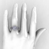 Art Masters Renaissance 14K White Gold 1.0 Carat Princess White Sapphire Diamond Engagement Ring R215P-14KWGDWS-3