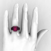 Art Masters French 14K Black Gold 1.0 Carat Princess Pink Sapphire Engagement Ring Wedding Band Set R215PS-14KBGPS-4