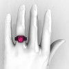 Art Masters French 14K Black Gold 1.0 Carat Pink Sapphire Engagement Ring Wedding Band Set R215S-14KBGPS-4