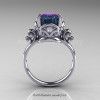 Art Masters Vintage 14K White Gold 3.0 Ct Alexandrite Diamond Wedding Ring Set R167S-14KWGDAL-5