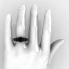 Art Masters Classic Winged Skull 14K Black Gold 1.0 Ct Black Diamond Solitaire Engagement Ring R613-14KBGBD-4