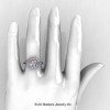 Art Nouveau 14K White Gold 1.0 Ct Oval Morganite Diamond Nature Inspired Engagement Ring R296-14KWGDMO-5