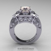 Art Masters Classic 14K White Gold 2.0 Ct Morganite Diamond Engagement Ring Wedding Ring R298-14KWGDMO-2