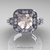 Art Masters Classic 14K White Gold 2.0 Ct Morganite Diamond Engagement Ring Wedding Ring R298-14KWGDMO-3