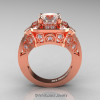 Art Masters Classic 14K Rose Gold 2.0 Ct Morganite Diamond Engagement Ring Wedding Ring R298-14KRGDMO-2