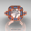 Art Masters Classic 14K Rose Gold 2.0 Ct Morganite Blue Topaz Engagement Ring Wedding Ring R298-14KRGBTMO-3