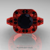 Art Masters Classic 14K Red Gold 2.0 Ct Black Diamond Engagement Ring Wedding Ring R298-14KREGBD-3