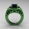 Art Masters Classic 14K Green Gold 2.0 Ct Black Diamond Engagement Ring Wedding Ring R298-14KGGBD-2