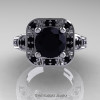 Art Masters Classic 14K White Gold 2.0 Ct Black Diamond Engagement Ring Wedding Ring R298-14KWGBD-3