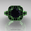 Art Masters Classic 14K Green Gold 2.0 Ct Black Diamond Engagement Ring Wedding Ring R298-14KGGBD-3