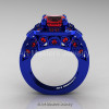 Art Masters Classic 14K Blue Gold 2.0 Ct Rubies Engagement Ring Wedding Ring R298-14KBLGR-2