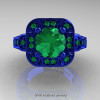 Art Masters Classic 14K Blue Gold 2.0 Ct Emerald Engagement Ring Wedding Ring R298-14KBLGEM-3