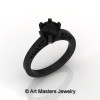 14K Black Gold New Fashion Gorgeous Solitaire 1.0 Carat Black Moissanite Bridal Wedding Ring Engagement Ring R26N-14KBGBM-3