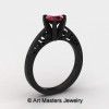 14K Black Gold New Fashion Gorgeous Solitaire 1.0 Carat Ruby Bridal Wedding Ring Engagement Ring R26N-14KBGR-2