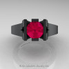 Modern Classic 14K Matte Black Gold 1.0 CT Rose Ruby Engagement Ring Wedding Ring R36N-14KMBGRR-3