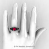 Modern Classic 14K Matte Black Gold 1.0 CT Rose Ruby Engagement Ring Wedding Ring R36N-14KMBGRR-4