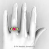 Modern Classic 14K Green Gold 1.0 CT Pink Sapphire Engagement Ring Wedding Ring R36N-14KGGPS-4