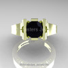 Modern Classic 14K Green Gold 1.0 CT Black Diamond Engagement Ring Wedding Ring R36N-14KGGBD-3