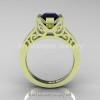Modern Classic 14K Green Gold 1.0 CT Black Diamond Engagement Ring Wedding Ring R36N-14KGGBD-2