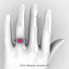 Modern Classic 14K White Gold 1.0 CT Pink Sapphire Engagement Ring Wedding Ring R36N-14KWGPS-4