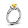 14K White Gold New Fashion Design Solitaire 1.0 CT Citrine Bridal Wedding Ring Engagement Ring R26A-14KWGCI-2