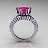 Modern 14K White Gold 3.0 Ct Pink Sapphire Blue Topaz Solitaire Wedding Anniversary Ring R325-14KWGBTPS-2