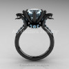 Art Masters Cobra 14K Black Gold 3.0 Ct Aquamarine Engagement Ring R602-14KBGAQ-2