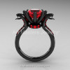 Art Masters Exclusive 14K Black Gold 3.0 Ct Rubies Cobra Engagement Ring R602-14KBGR-2