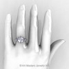 Art Masters Exclusive 14K White Gold 3.0 Ct White Sapphire Cobra Engagement Ring R602-14KWGWS-4