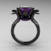 Art Masters Exclusive 14K Black Gold 3.0 Ct Amethyst Cobra Engagement Ring R602-14KBGAM-2