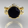 Art Masters Vintage 14K Yellow Gold 3.0 Ct Black and White Diamond Wedding Ring Set R167S-14KYGDBD-2
