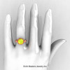 Art Masters Vintage 14K Rose Gold 3.0 Ct Yellow Sapphire Diamond Wedding Ring Set R167S-14KRGDYS-5