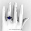 Art Masters Exclusive 14K Black Gold 3.0 Ct Royal Blue Sapphire Cobra Engagement Ring R602-14KBGBS-4