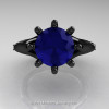 Art Masters Exclusive 14K Black Gold 3.0 Ct Royal Blue Sapphire Cobra Engagement Ring R602-14KBGBS-3