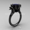 Art Masters Exclusive 14K Black Gold 3.0 Ct Black Onyx Cobra Engagement Ring R602-14KBGBO-2